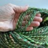 il_fullxfull.4642381178_m855.jpg Hand spun Shetland yarn combined with merino and sari silk in forest greens.