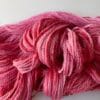 Hand dyed super wash Merino and bamboo sock yarn ‘strawberries’.
