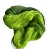 Soft, hand dyed, lace weight yarn. Superwash, non-mulesed Merino and bamboo. Pooling avacado green with fluorescent chartreuse stripes.