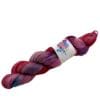 Hand dyed super wash Merino, nylon and stellina sockyarn. In red, blue and purple.