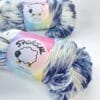 Handgeverfd superwash Merino en nylon garen. Delft